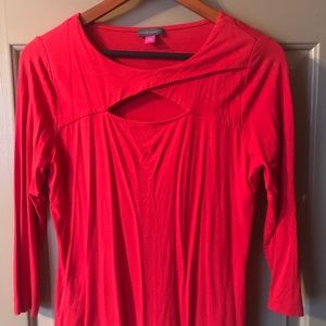 VINCE CAMUTO 3/4 Sleeve Coral Top
